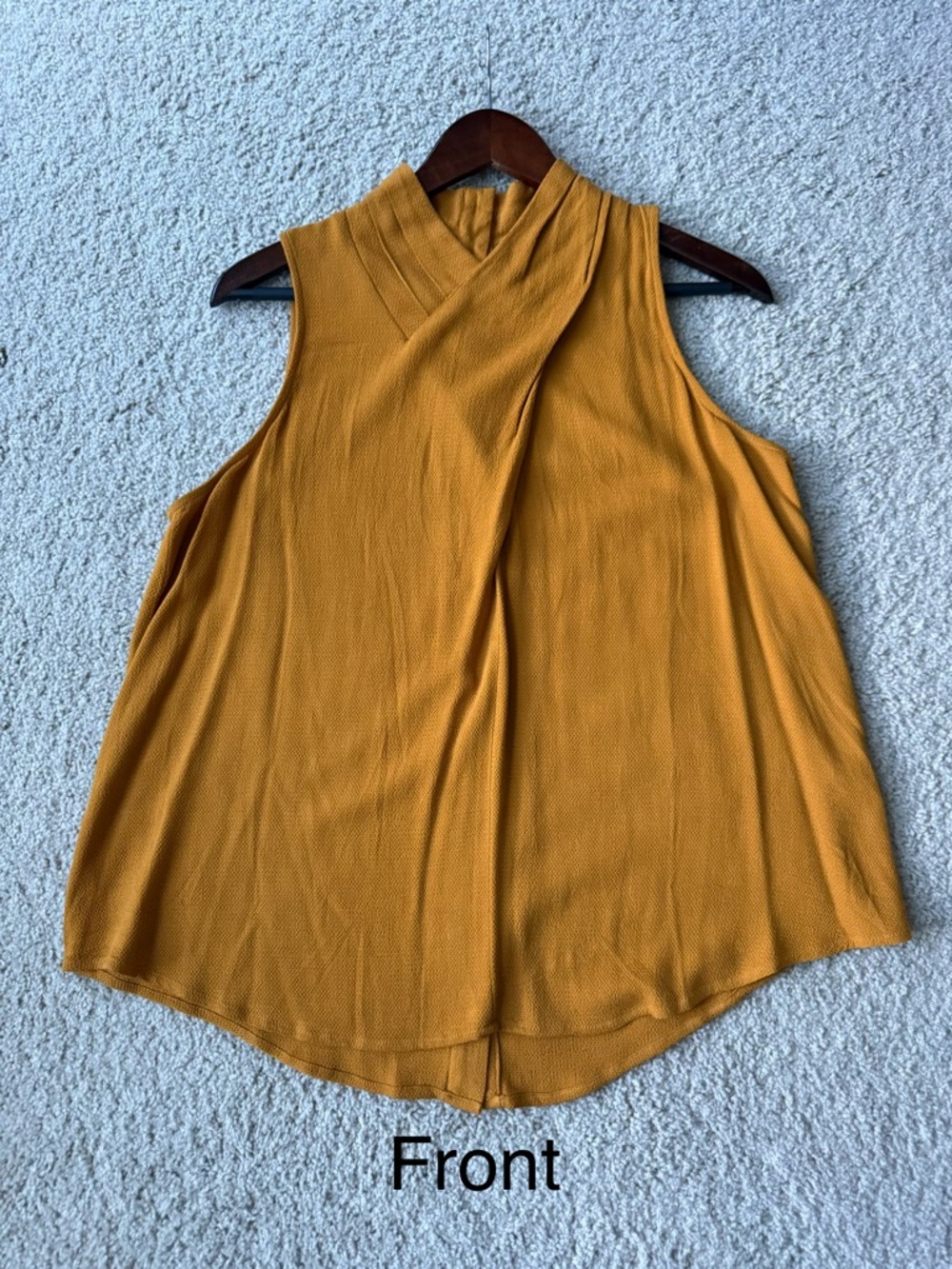 Anthropologie Mustard Sleeveless Wrap-Front Camisole Unique neckline Size:12
